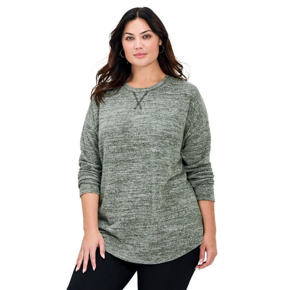 Avenue Women's Plus Size Rayna Hacci Drop Shoulder Top