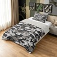 thumbnail image 2 of Manfei Retro Camouflage Twin Comforter Sets, Contemporary Art Camo Bedding Set, Urban Gray, Gray Reversible, 2 Pieces, 1 Comforter and 1 Pillowcase, 2 of 7