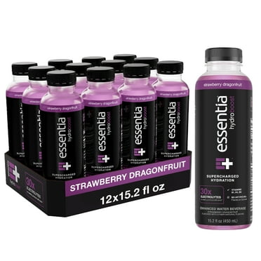 Essentia Hydroboost Enhanced Bottled Water, Strawberry Dragonfruit, 450 ml, 12 Bottles