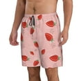 thumbnail image 2 of Kdxio Cute Strawberry C Pattern Mens Casual Shorts - Drawstring Summer Beach Sports Shorts for Men, 2 of 9
