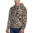 thumbnail image 3 of Kdxio Leopard And Zebra1 Print Mens Casual Hooded Collar Drawstring Hoodies Pullover Sweatshirts Casual Long Sleeve Shirts-4X-Large, 3 of 7