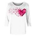 thumbnail image 5 of Plus Size T-Shirts Womens Valentines Day Tops Gradient Cute Heart Print Tee Trendy 3/4 Sleeve Gifts, 5 of 5