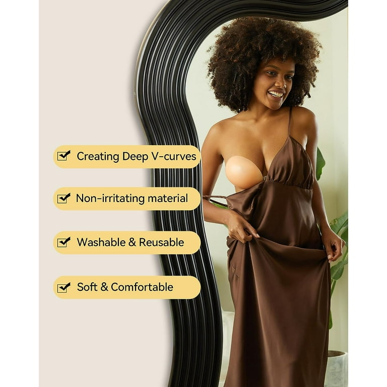 Niidor Adhesive Bra Strapless Sticky Invisible Push up Silicone Bra for  Backless Dress with Nipple Covers, Nude+black, A : : Clothing,  Shoes & Accessories