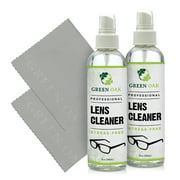 Lens Cleaner Spray Kit - Green Oak Professional Lens Cleaner Spray with Microfiber Cloths - Best for Eyeglasses, Cameras, and Lenses - Safely Cleans Fingerprints, Bacteria, Dust, Oil (2oz Travel Pack)