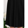 thumbnail image 4 of DARING DIVA Short Sleeve Pleated Trendy Contrast Color A-Line Midi Dress S Black, 4 of 6