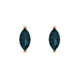 thumbnail image 3 of Clara Pucci 1Ct Natural London Blue Topaz Marquise Cut VVS1 Push Back Stud 14k Solid hypoallergenic Gold Designer Earrings For December, 3 of 7