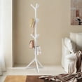 thumbnail image 6 of Floor Standing Iron Art Coat Rack Vertical Clothes Hat Hanger Space Saving Metal Garment Rack for Bedroom Entryway Hallway Living Room,White, 6 of 6