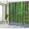 thumbnail image 5 of Ambesonne Spring Shower Curtain, Beaming Sun and Bluebell, 69"Wx84"L, Green Lavender, 5 of 5