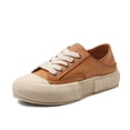 thumbnail image 3 of Zapatos de otoño 2022 para mujer, zapatos planos de piel auténtica con cordones, zapatos sencillos, zapatos de plataforma color beige, naranja y gris, 3 of 4