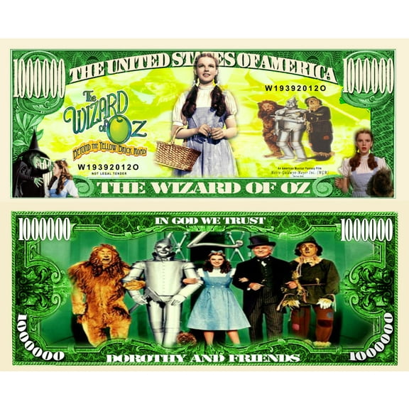 Anime Source The Wizard of Oz Yellow Brick Road Emerald City Novelty Million Bill with Semi-Rigid Protector