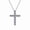 White Gold (Moissanite), variant on 925 Sterling Silver Women's Necklace with Vintage Moissanite Pendant and Peace Cross Clavicle Chain