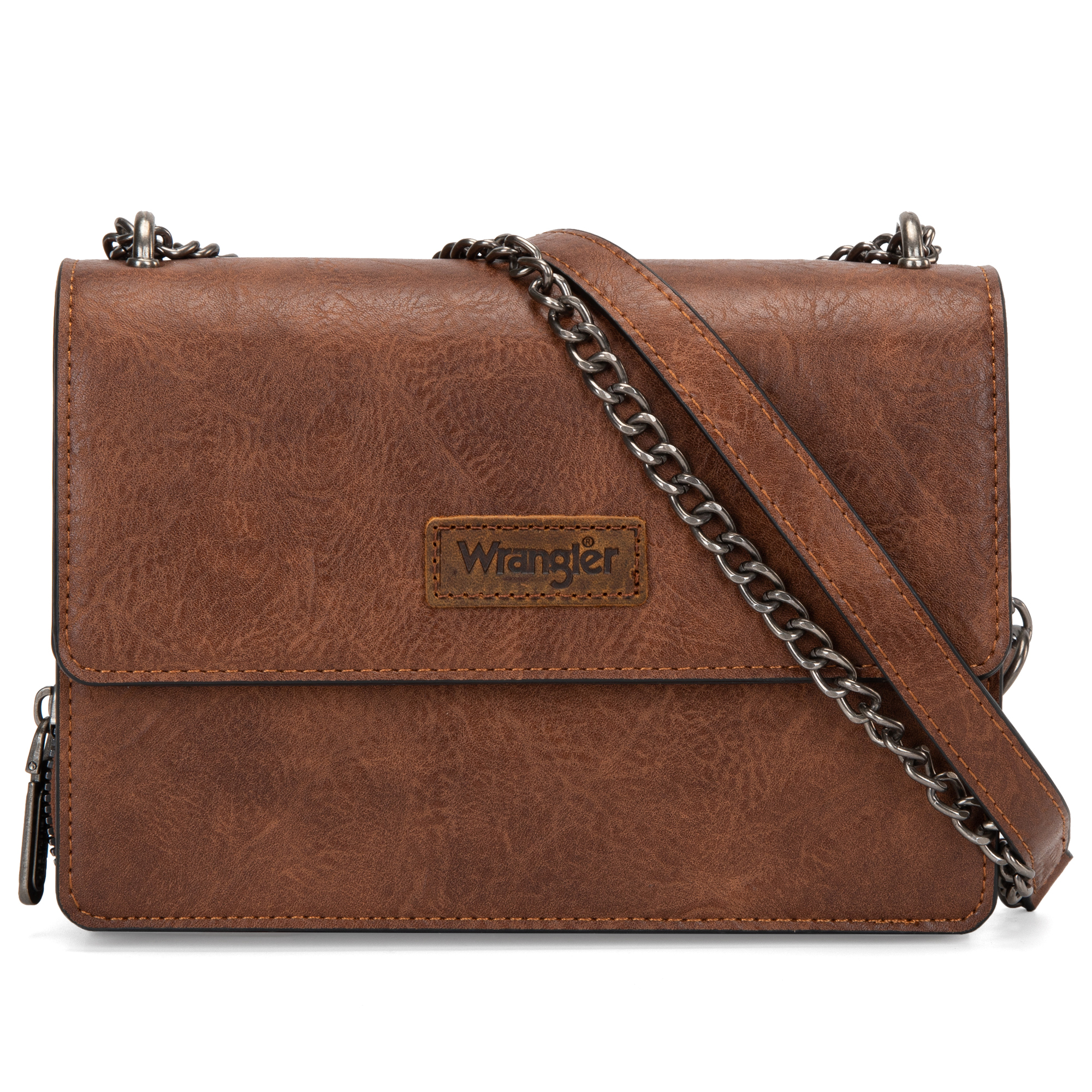 Wrangler Flap Crossbody Purse for Women, Dark Brown photo 8
