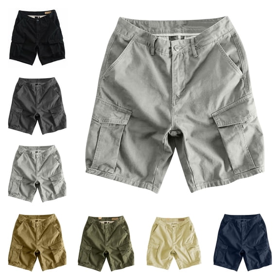 Quotay Boys Cargo Shorts for Kids with Multiple Pockets Outdoor Summer Casual Play Loose Pants 4-13 Years 01_Light Gray,11-12 Years