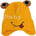 thumbnail image 4 of Loonyx Toddler Unisex Knit Frog Winter Hat with Eye Appliques, Yellow, Ages 6M-3Y, 4 of 8