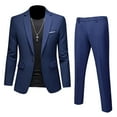 thumbnail image 4 of JIKNTTR Men's 2 Piece Slim Fit Suit Set Business Casual Suit Sets Solid Color Man Wedding Party Jacket Blazer & Pants Set Daily Casual Sport Suit, 4 of 4