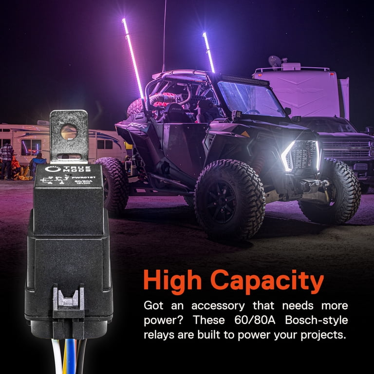 Jex Electronics 80/60A 12V Waterproof Relay With 5-Pin Socket – Universal For Marine, Car, Boat, Fan, Headlight