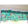 thumbnail image 3 of Cotton Window Valance Floral Print 58 Inch Wide Vintage Floral Large Roses Teal, 3 of 4