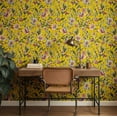 thumbnail image 3 of S4sassy Self-Stick Decorative Wallpaper, Exotic Bird & Floral Wall Paper, Vinyl Waterproof Contact Paper, Yellow, 25"x360"inch Removable Renter Friendly Wall Covering For Bedroom, Dining room, 3 of 9