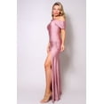 thumbnail image 3 of One Shoulder Draped Side Slit Maxi Dress Rosewood, 3 of 3