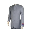 thumbnail image 5 of Men Apollo King Banded Collarless suit Mandarin 5 Button Wide leg M5-3 Gray New, 5 of 9