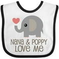 thumbnail image 3 of Inktastic Nana and Poppy Love Me Boys or Girls Baby Bib, 3 of 4