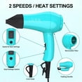thumbnail image 3 of Lura Travel Hair Dryer Dual Voltage Mini Folding Handle Hair Blow Dryer with Concentrator,Blue, 3 of 9