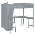 thumbnail image 5 of Euroco Full Size Wood Loft Bed with Desk, Drawers and Shelf for Kids Teens, Gray, 5 of 18