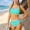 Green, variant on Girls Sporty Two Piece Swimsuit - Sky Blue High Waisted Bikini Set with Contrast Trim, Quick Dry Athletic Swimwear for Tweens and Teens,Size 9-10T