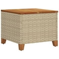 thumbnail image 5 of vidaXL Garden Table Beige 45x45x37 cm Poly Rattan Acacia Wood, 5 of 5