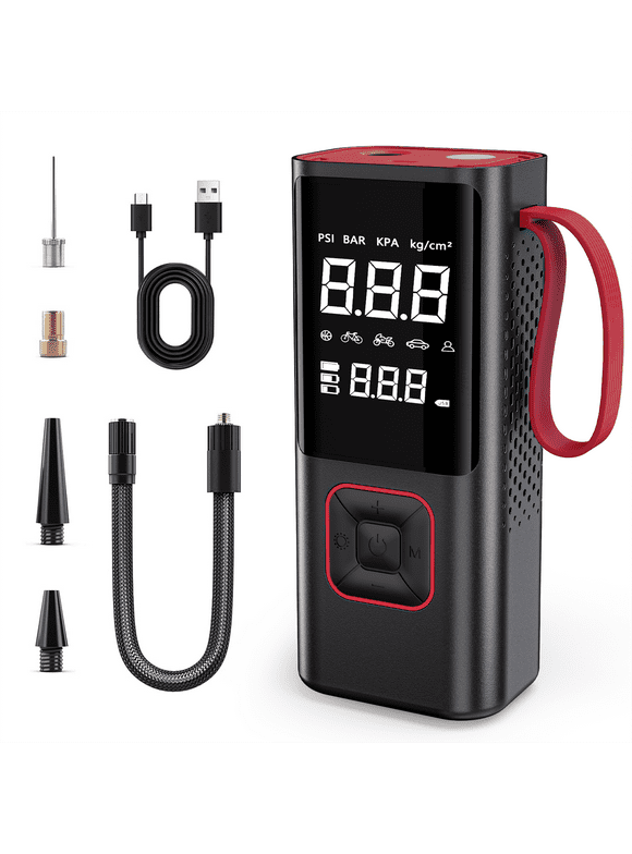 CarLuck Cordless Tire Inflator Portable Air Compressor, 6000mAh 150PSI Air Pump with Auto-Shutoff & LED for Cars, Motorcycles, Bicycles - Includes Storage Bag