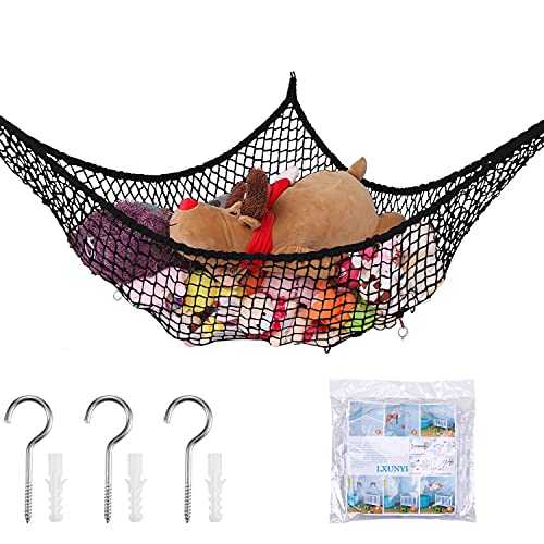 Stuffed Animal Hammock, Toy Hammock Storage Net, LXUNYI Mesh Toy Net Holder Jumbo Wall Corner