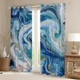 thumbnail image 2 of Feelyou Modern Marble Stone Black Out Curtains for Adult, Abstract Artwork Curtains Pack of 2 (42x63 Each), Blue Gold Marbling Bedroom Curtains, Blackout Curtains Room Decor, 2 of 6