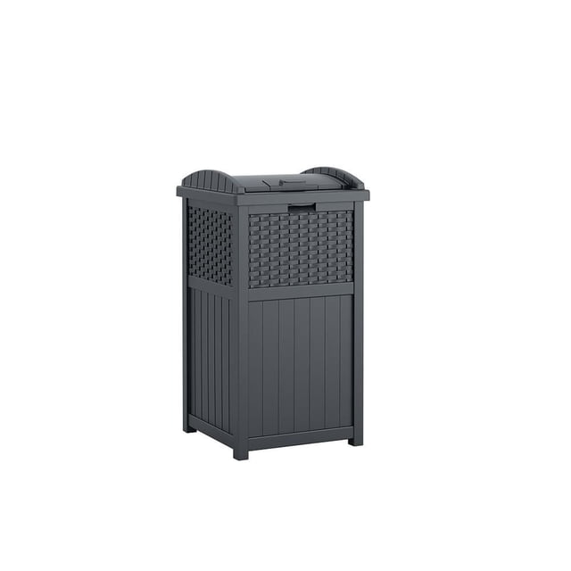 Cache-poubelle en résine tressée Suncast – Résine tout temps, patio/terrasse extérieur – Cyberspace