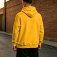 thumbnail image 5 of OIOLOYJM Hoodies for Men Casual Relaxed Fit Drawstring Cozy Warm Workout Hooded Sweatshirts Fashion Outdoor Daily Pullover with Kangaroo Pocket Yellow 2XL, 5 of 5