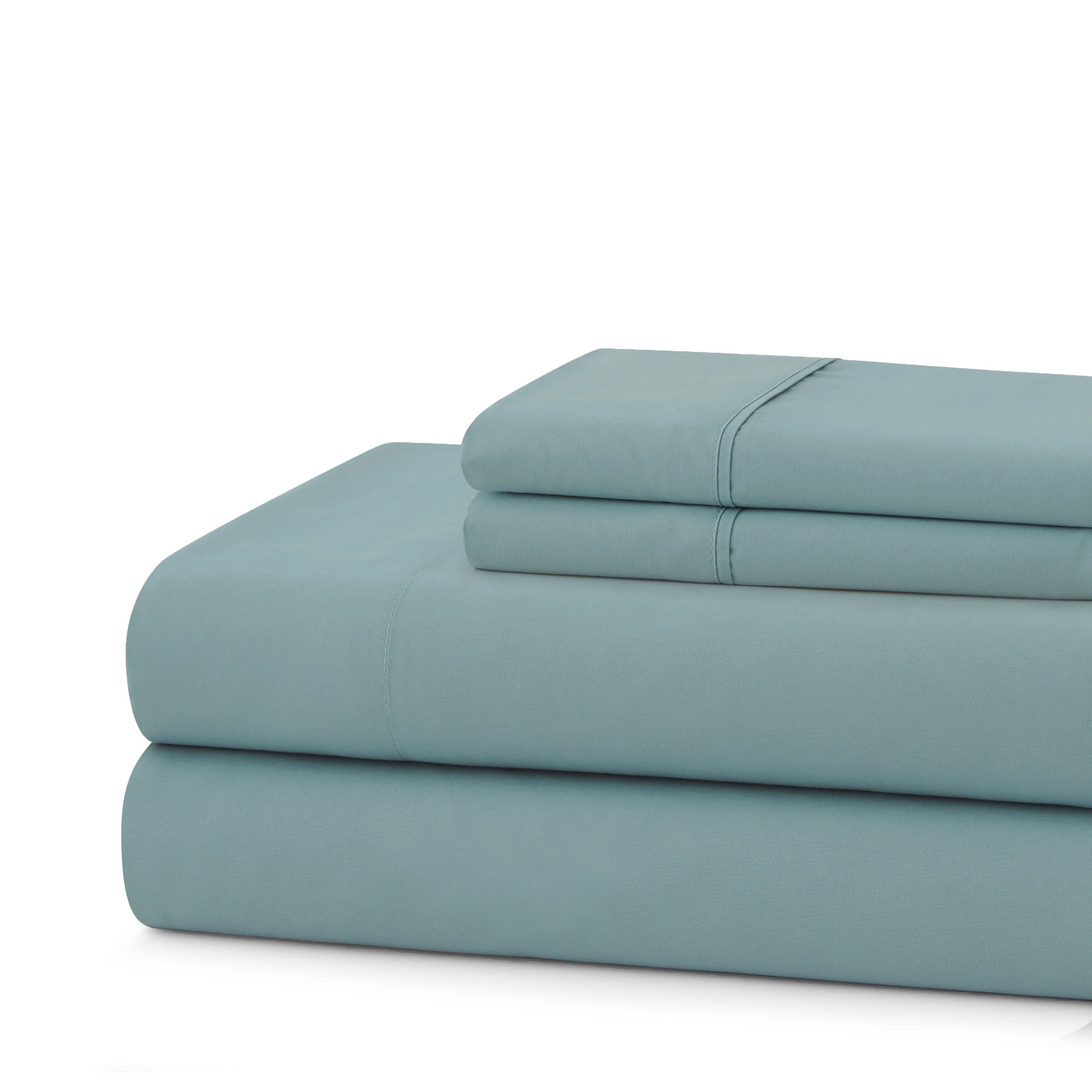 Sweet Home Collection 100% Combed Cotton Percale Sheet Set Made in Egypt 400 TC Misty Blue King