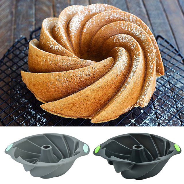 Cake Mold Food Grade Heat-resistant Non-stick Threaded DIY Silicone Chiffon Cake Pan Spiral Donut Mold Kitchen Gadgets