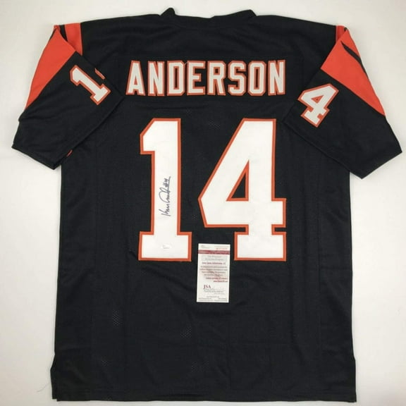 Autographed/Signed Ken Anderson Cincinnati Black Football Jersey JSA COA
