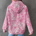 thumbnail image 6 of QATAINLAV Womens Fall Fashion 2025 Waffle Knit Hoodies with Pocket Casual Drawstring Hooded Sweatshirts Vintage Printed Long Sleeve Pullover Tops Gifts for Mom Pink S, 6 of 7
