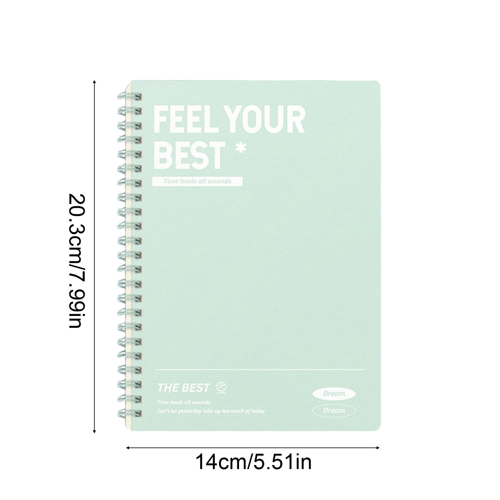 HBBKVI 2 Pack Notebook, A5 Horizontal Thickened Coil Notebook Excerpt Colorful Plastic Cover Notebook Quality Writing Paper No Additive