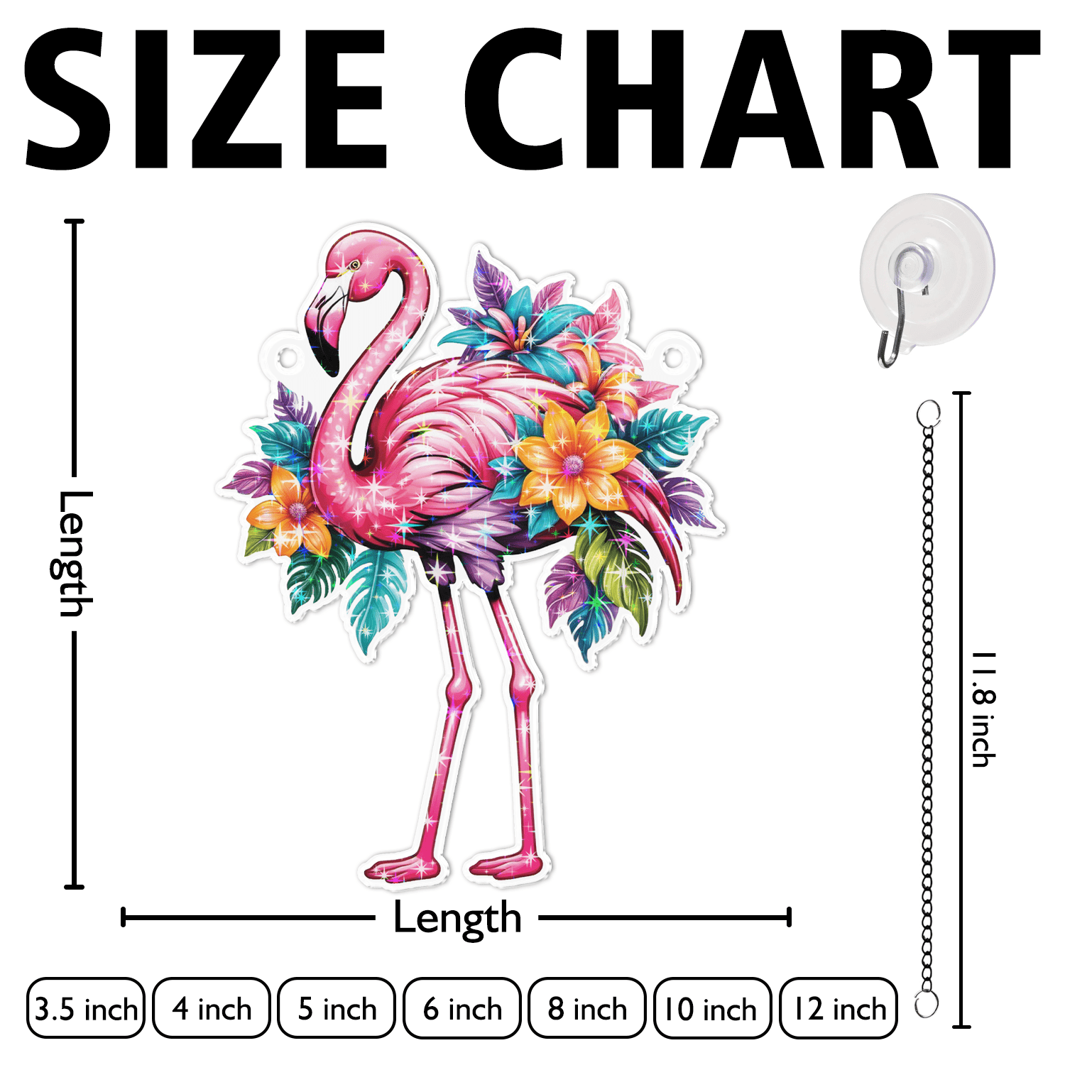 89Bloom Flamingo Stained Glass Hologram Ornament, Stained Glass Suncatcher Ornaments Home Decor, Holographic Ornaments