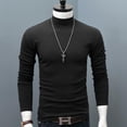 thumbnail image 2 of Camiseta interior de hombre, camiseta de manga larga, otoño invierno, cuello medio alto, color sólido, cuerpo ajustado con versión coreana de estilo extranjero, 2 of 5