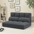thumbnail image 2 of Costway Floor Sofa Bed with 2 Pillows 6 Positions Adjustable Backrest Velvet Cover Dark Grey, 2 of 10