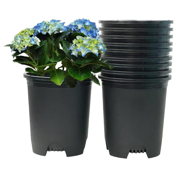 5 Gallon 10-Pack Nursery Pot Black Plastic Planters with Drainage for Outdoor Indoor Large Plants Trees