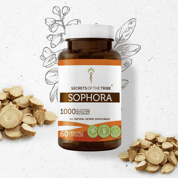 Secrets Of The Tribe Sophora Capsules Dietary Supplement, Natural Herbal Capsules for Immune Support, Ku Shen, Sophora (Sophora Flavescens) Dried Root, 60 Capsules