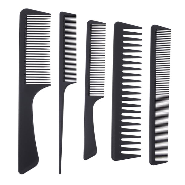 5 UNIDS Cepillo de cabello con fibra de carbono Fino y ancho Peinado para cabello Peine Peine Peine de cola