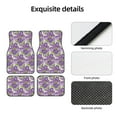 thumbnail image 3 of Daiia Violets Flowers Printed Car Floor Mats Set of 4, Durable Non Slip Auto Floor Carpet, Car Interior Carpets Proof Foot Pads Anti-Slip Cushion Automoetive Accessories, 3 of 6