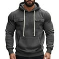 thumbnail image 2 of FDGIU Men's 2025 Fleece Hoodie - Long Sleeve Classic Pullover with Pocket, Lightweight Casual Streetwear for Fall Pullover, 2 of 7