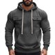 thumbnail image 2 of pstuiky camisas de manga larga para hombre, Blusa de moda para hombre, de color liso, con capucha, manga larga, cordón ajustable y botones en los bolsillos. camisetas de hombre m, 2 of 9