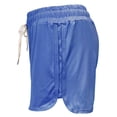 thumbnail image 5 of SWSMCLT Women's Yoga Shorts Workout Stretch Activewear Lightweight Summer Athletic Gym Elastic Band Casual Mid Waisted Drawstring Ladies Female Short Blue X-Large, 5 of 5