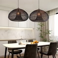 thumbnail image 4 of UEEYAC Wabi Sabi Style Retro Dining Room Chandelier Rattan Zen Pendant Light, 4 of 17